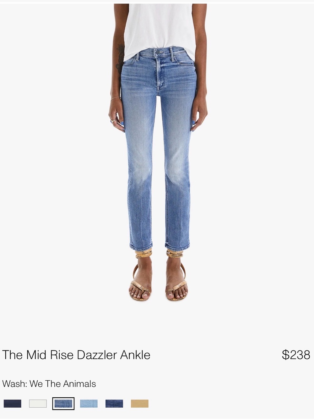 MOTHER: THE MID RISE DAZZLER ANKLE in we the animals